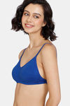 Zivame Beautiful Basics Double Layered Non Wired Full Coverage Backless Bra - Sodalite Blue — thumbnail 5